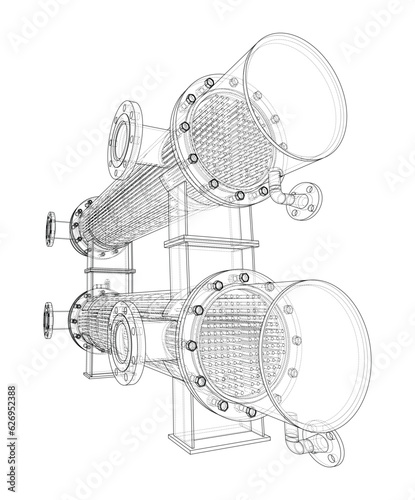 Petroleum Equipment. Vector rendering of 3d
