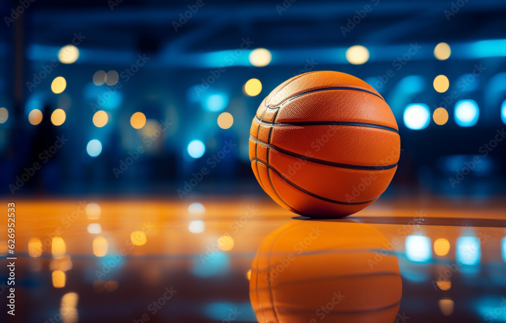 basketball on the court