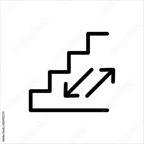 Stairs icon vector for web design, ui, and app. isolated on white background