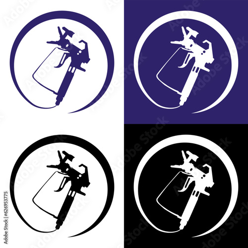 Set of paint spray gun icon illustrations vector