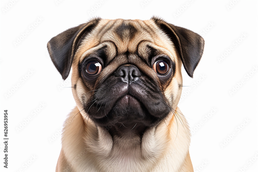 Portrait of a Pug Dog