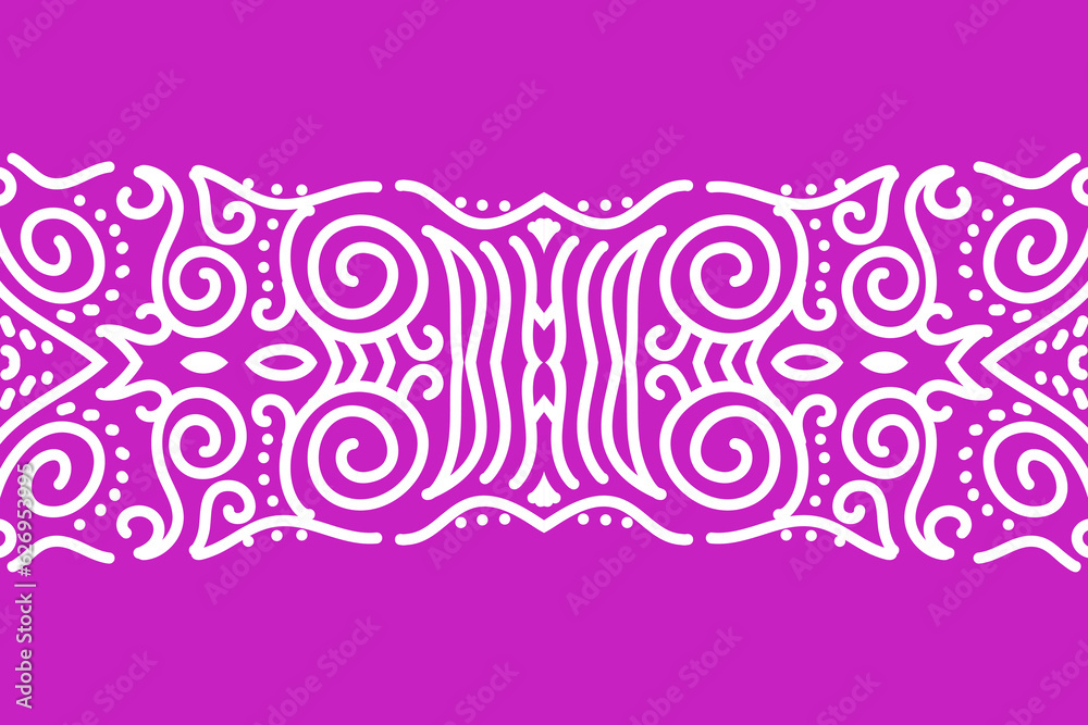 Beautiful white and pink flower batik ethnic dayak ornament for wallpaper background ads Beautiful white and pink flower batik ethnic dayak ornament for wallpaper background ads