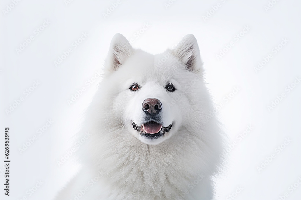 Portrait of a Samoyed Dog 