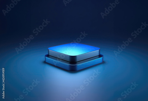 3D Abstract: Blue Gradient Geometric Shape Background in Futuristic Technology Concept © pkproject
