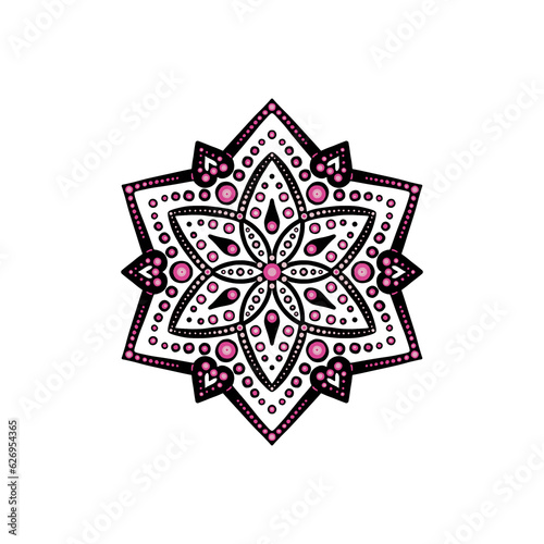 Dot painting australian mandala - pink
