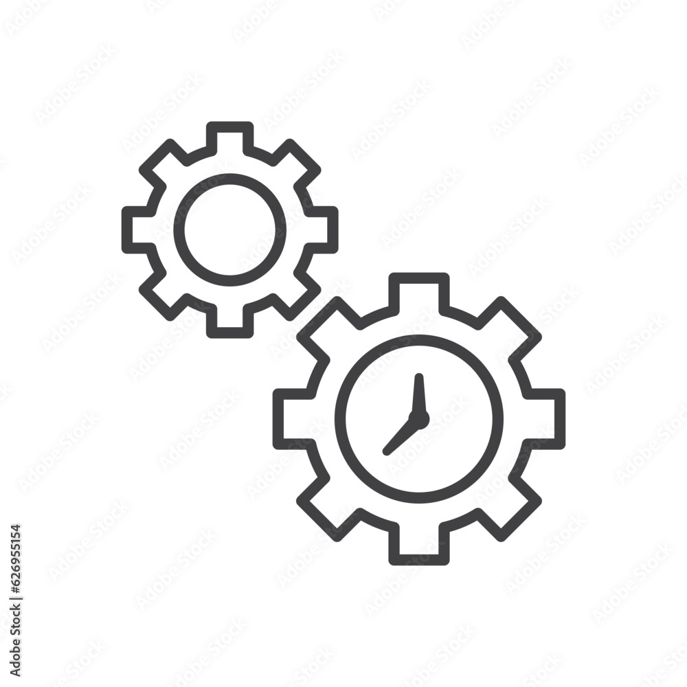 Clock Management And Time Settings Icon Clock Management And Time Settings Icon