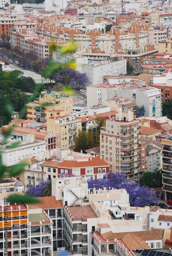 Malaga City View from above close up