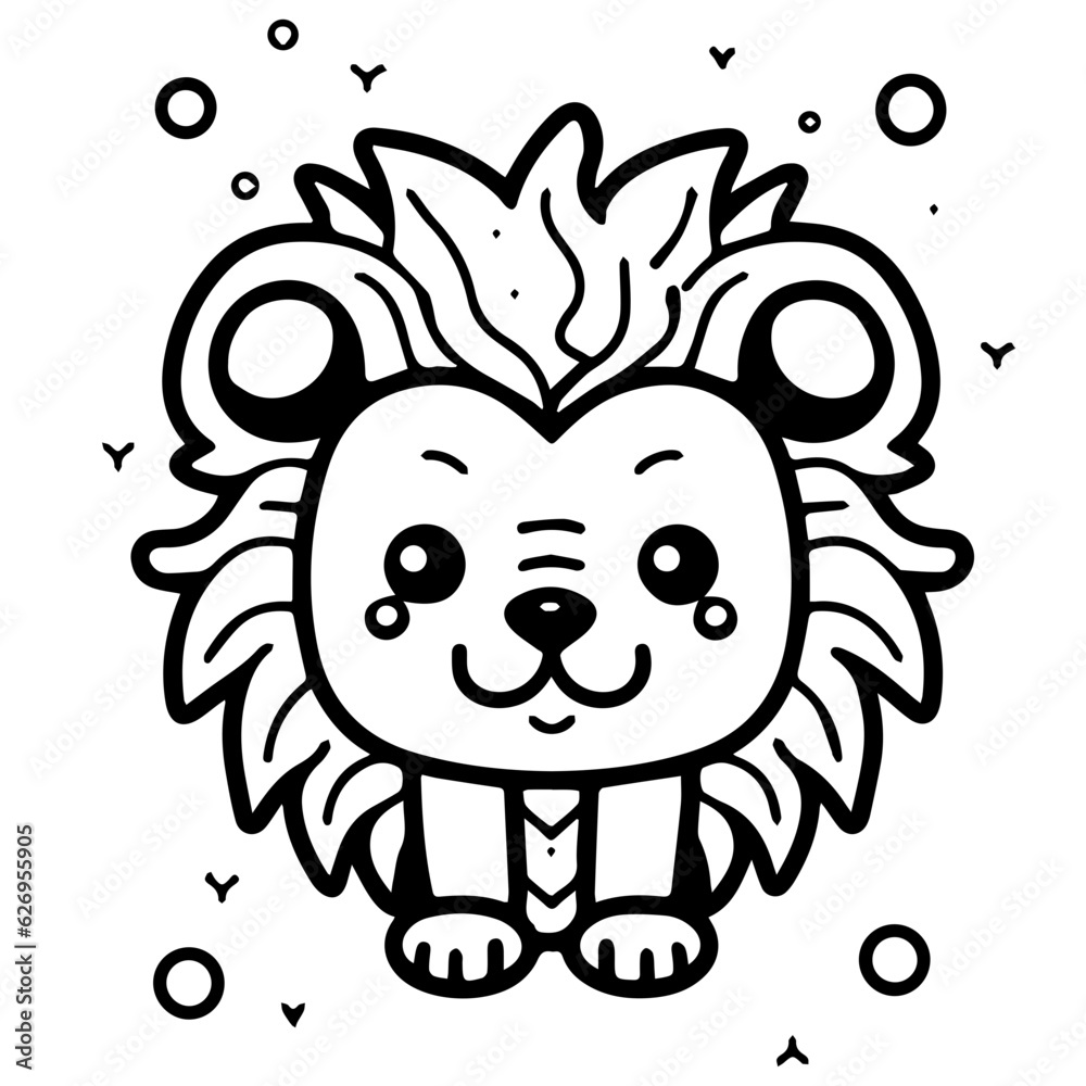 lion coloring page illustration lion coloring page illustration
