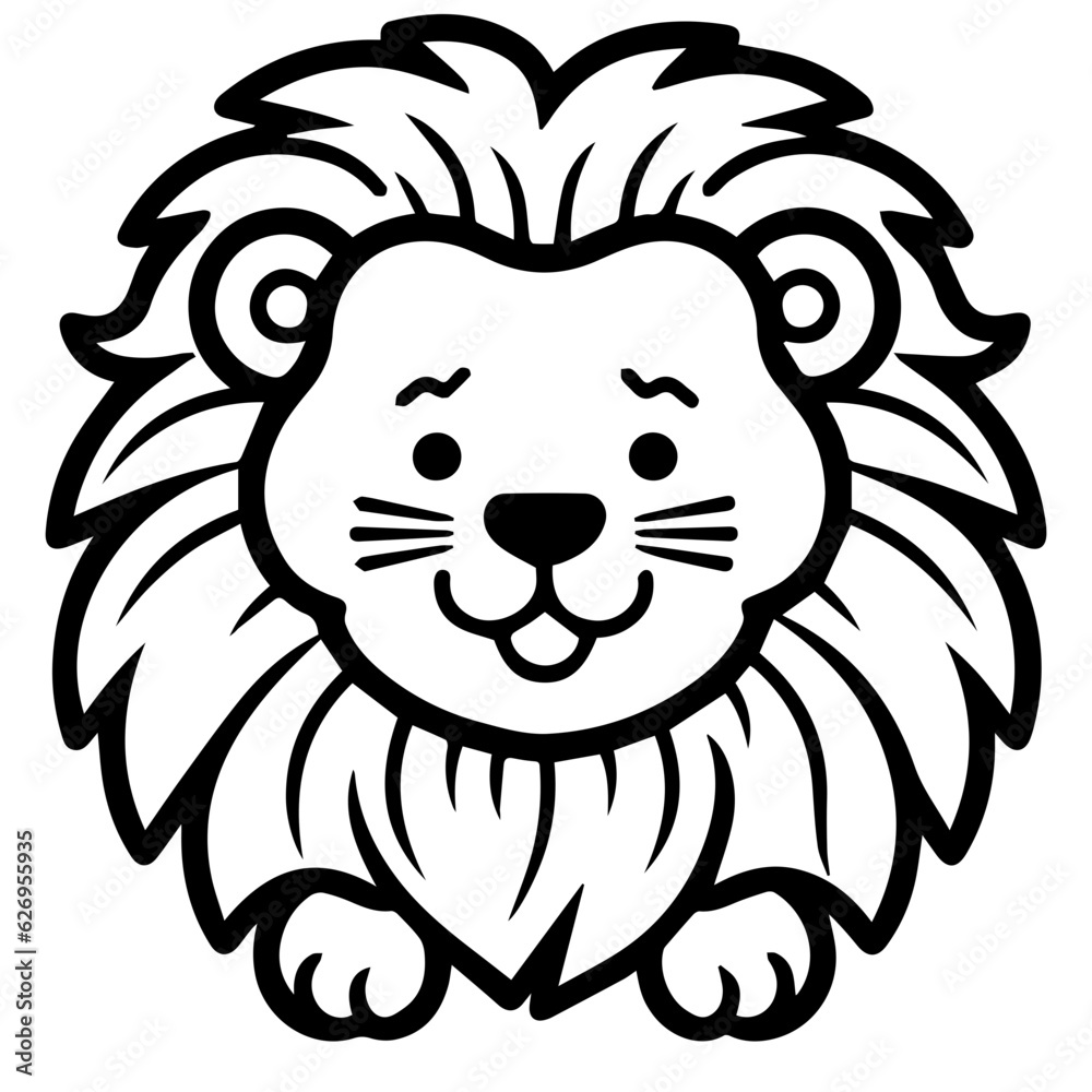 Fototapeta premium lion coloring page illustration
