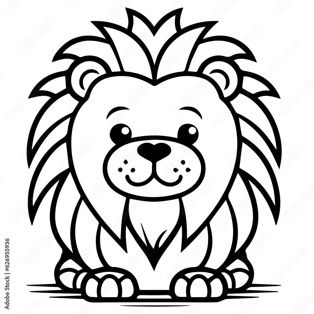 lion coloring page illustration