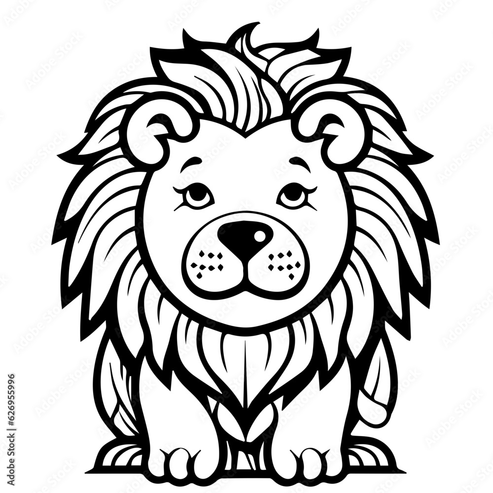 lion coloring page illustration lion coloring page illustration