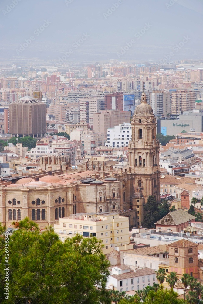 Malaga City View overlooking the Cathedral 