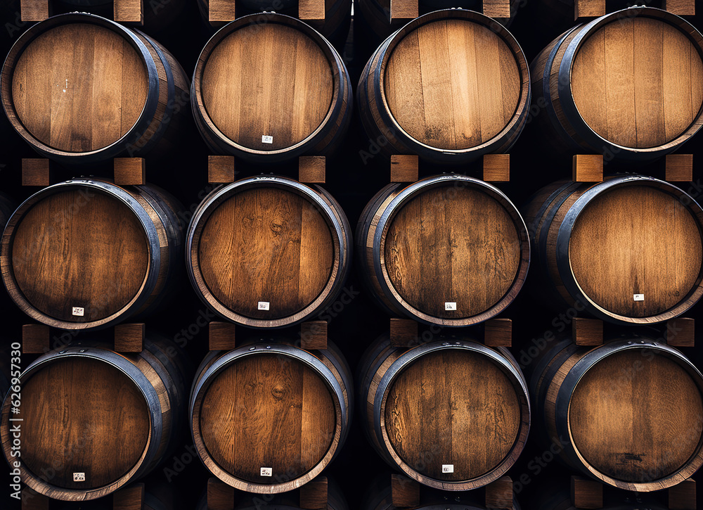 barrels of wine in cellar