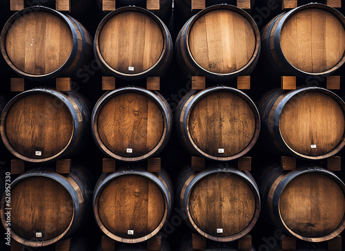 barrels of wine in cellar