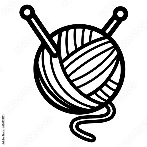 ball of wool line icon style