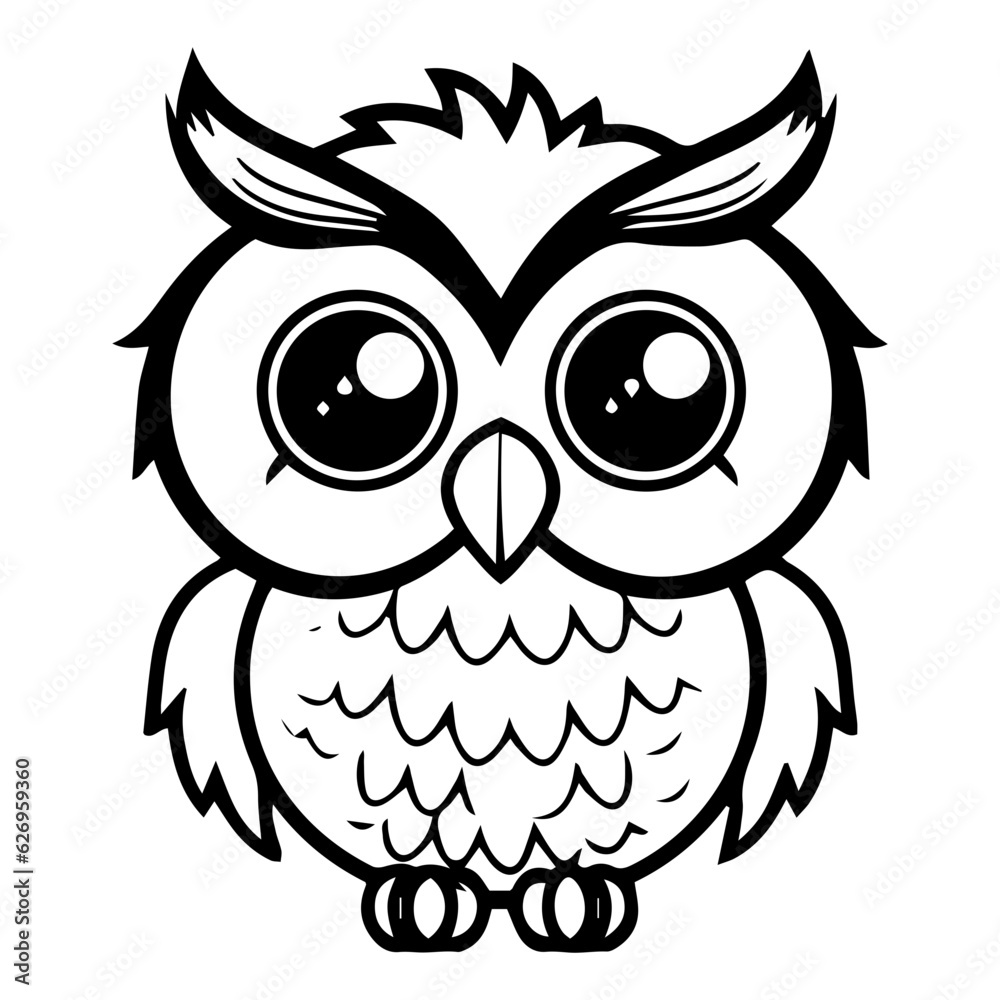 Owl - vector illustration. Icon design on white background.