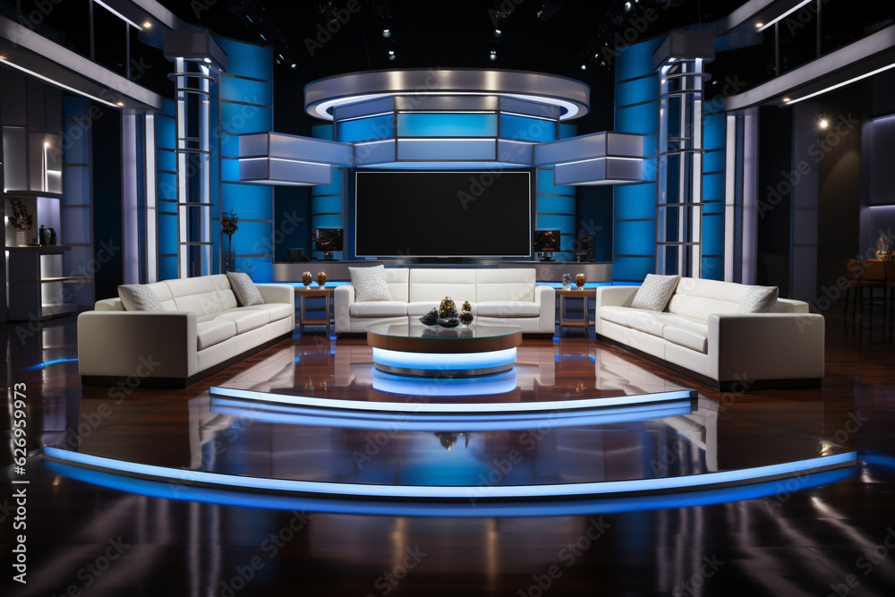Tv Studio. Backdrop for TV shows .TV on wall. News studio. The perfect ...