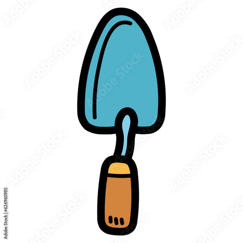 trowel filled outline icon style