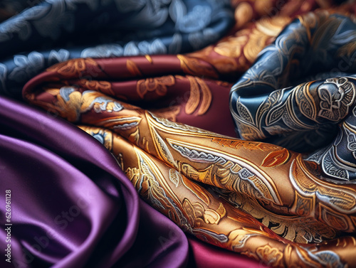 Photo of Fabrics: Close-up images of fabrics bring out the texture, patterns, and weaves of the material. You can showcase the smoothness of silk, the cozy feel of wool, or the intricate lacework of a