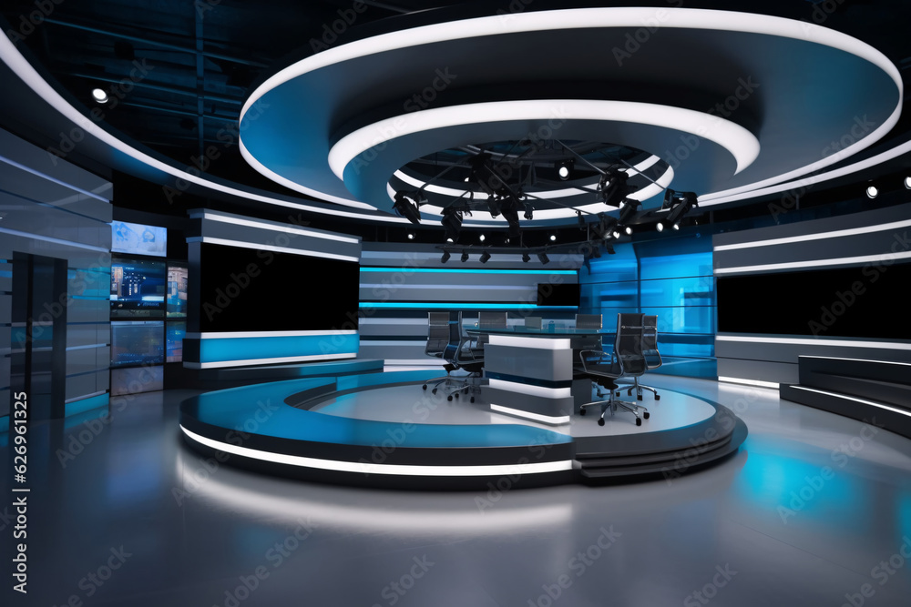 Tv Studio. Backdrop for TV shows .TV on wall. News studio. The perfect ...