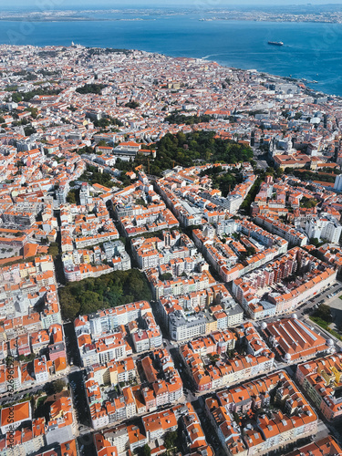 Lisbon Cityscape Aerial View From Above