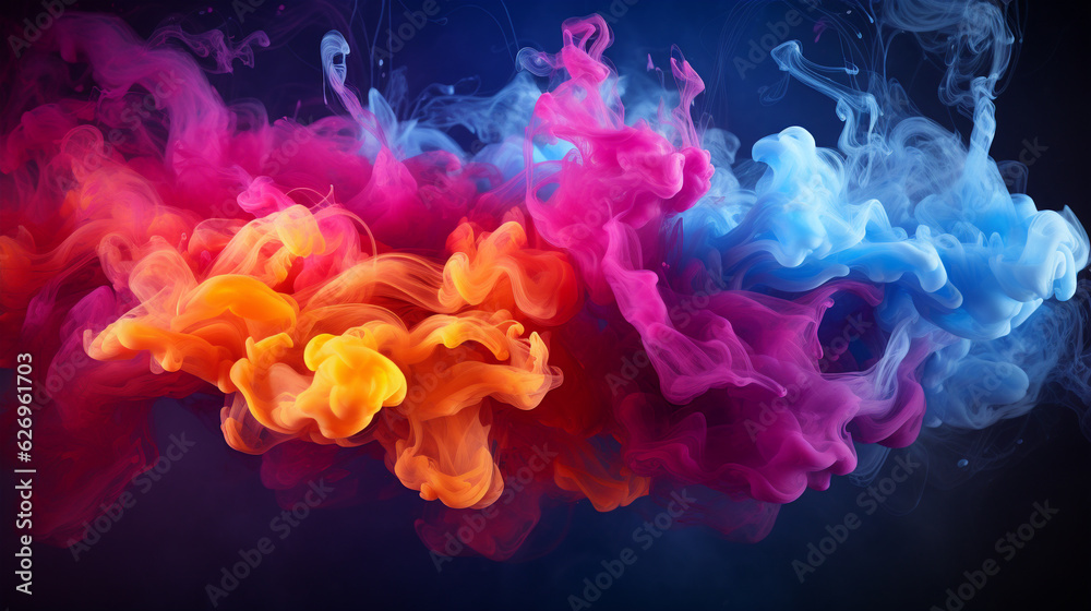 colorful smoke background, generative ai