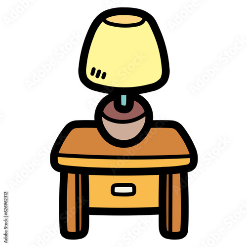 bedside table filled outline icon style