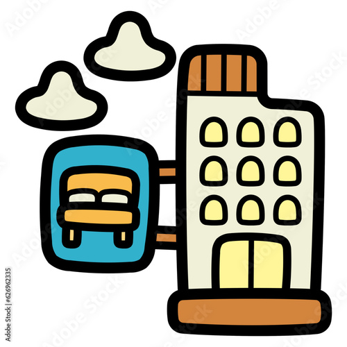 hostel filled outline icon style