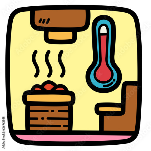 sauna filled outline icon style
