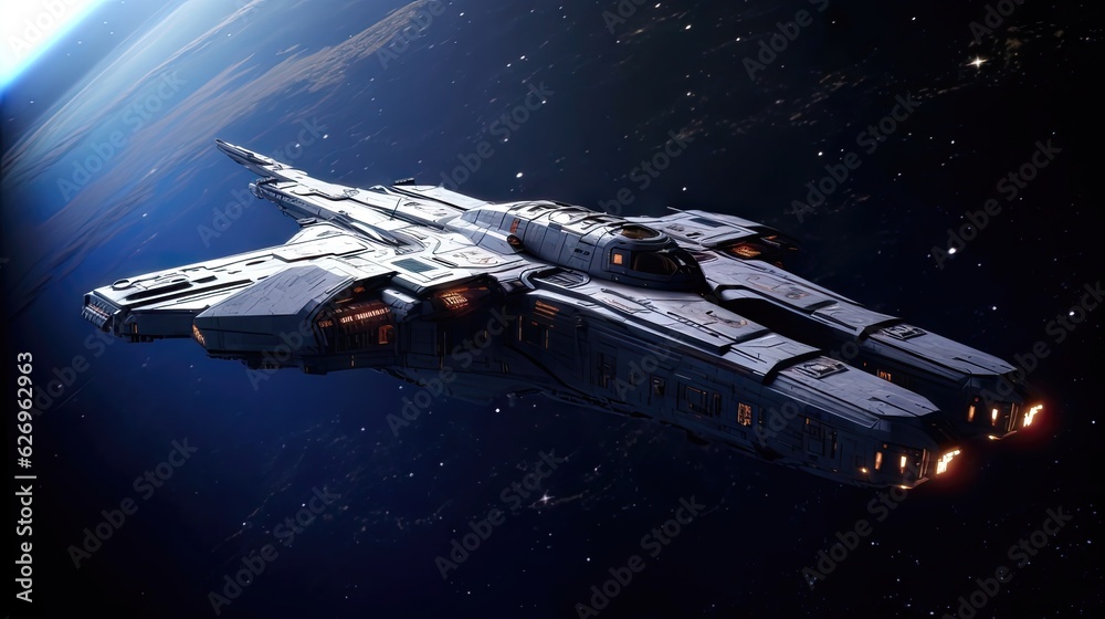 Battleship in Space: Captivating Image of Intergalactic Conflict in Ultra High Quality