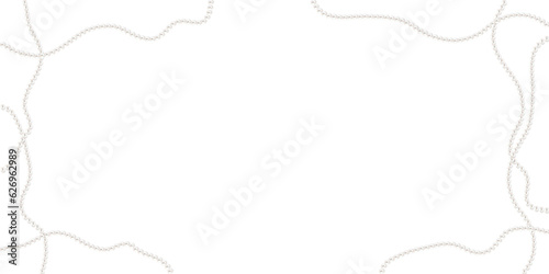 Obraz na plátně Beautiful vector image of strands of pearls, necklaces on a white background