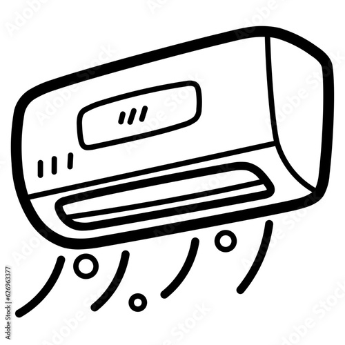 air conditioner line icon style