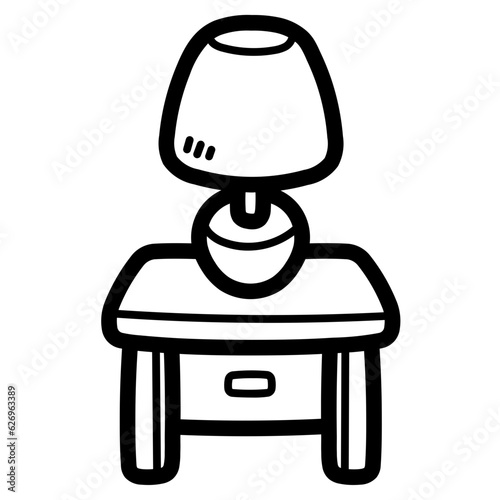 bedside table line icon style