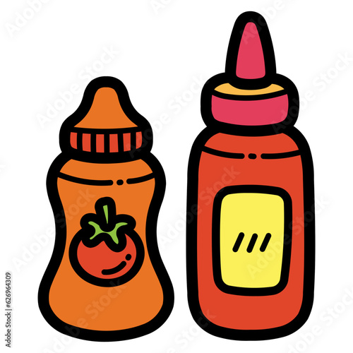 ketchup filled outline icon style