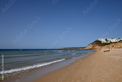 Ocean Cove, Cliffs and Rocks near Salema Beach Algarve Portugal