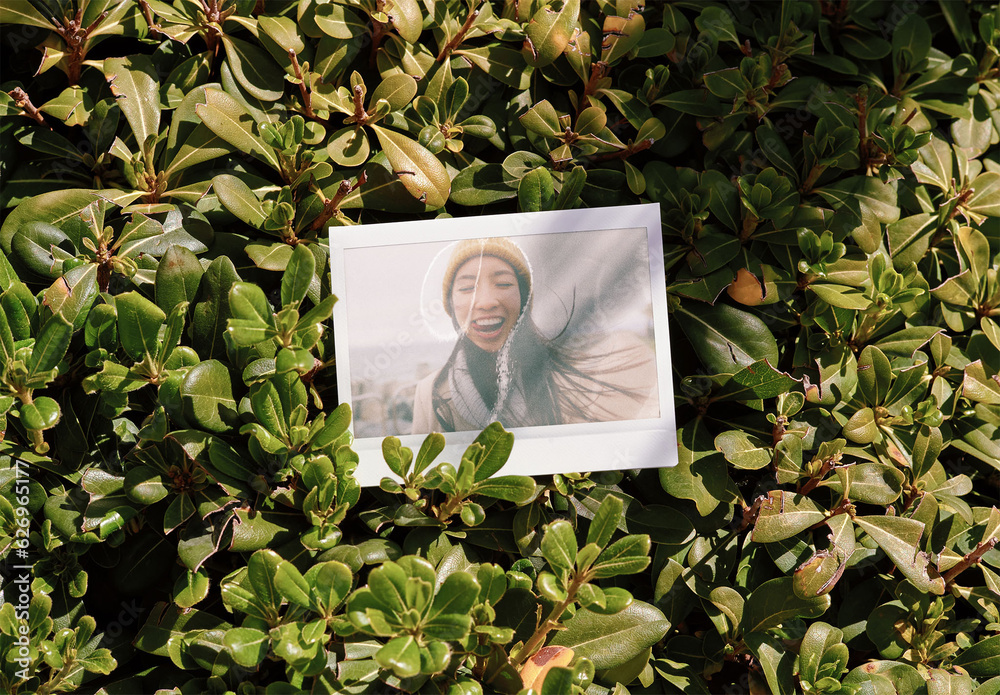 Mockup of customizable instant camera photo print available with ...