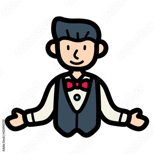 croupier filled outline icon style