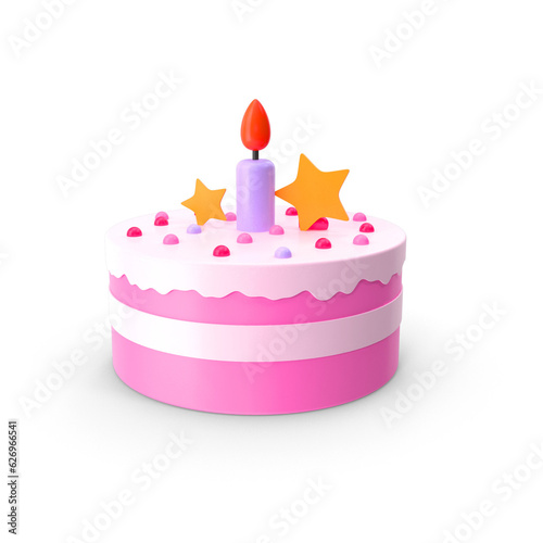 birthday cake with candles on transparent background