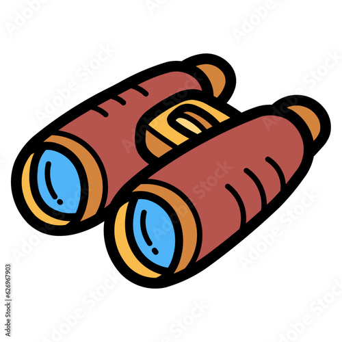 binoculars filled outline icon style