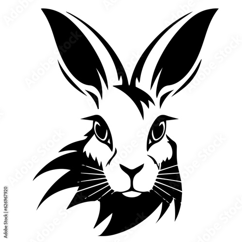 Wallpaper Mural Silhouettes of easter bunny isolated on a white background Torontodigital.ca