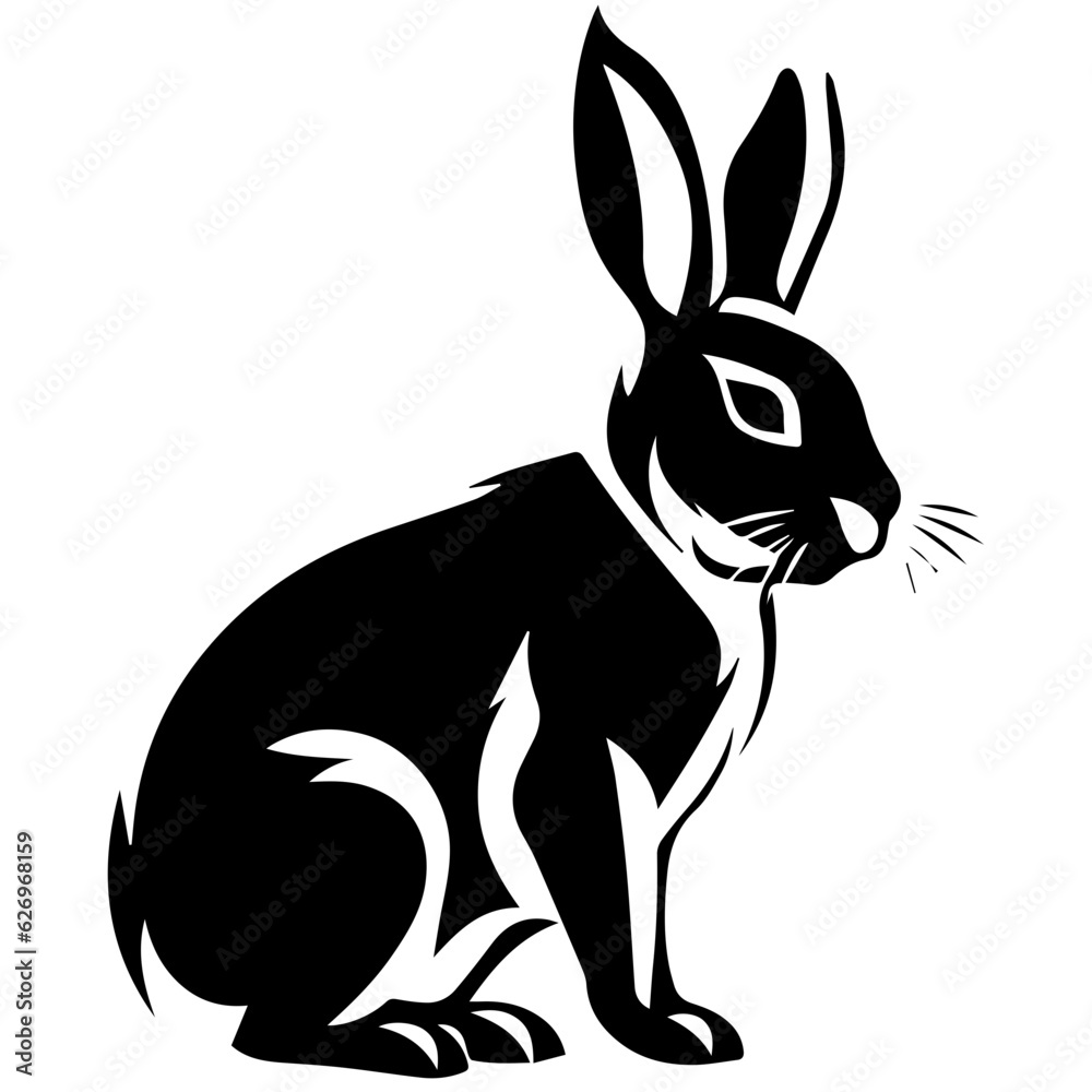 Silhouettes of easter bunny isolated on a white background Silhouettes of easter bunny isolated on a white background