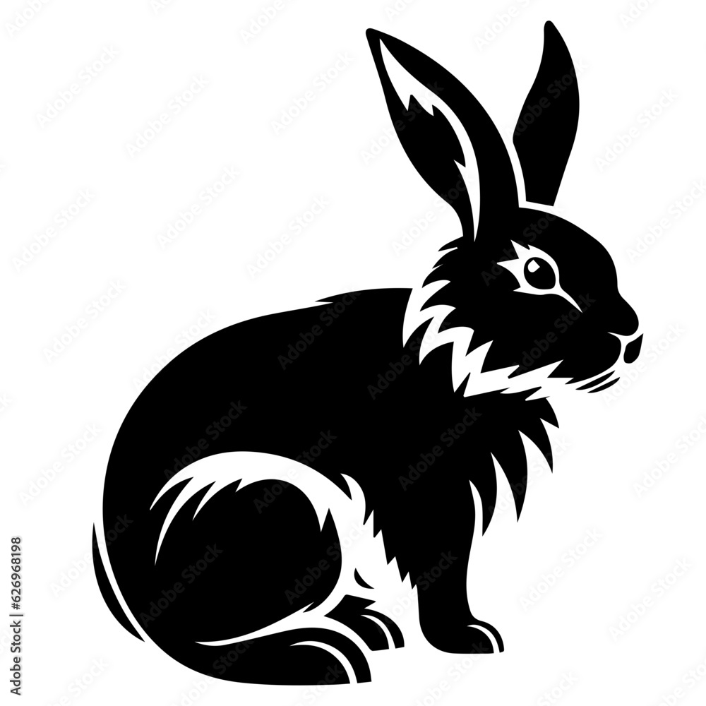 Silhouettes of easter bunny isolated on a white background Silhouettes of easter bunny isolated on a white background