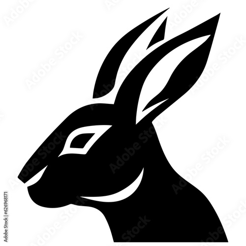 Silhouettes of easter bunny isolated on a white background