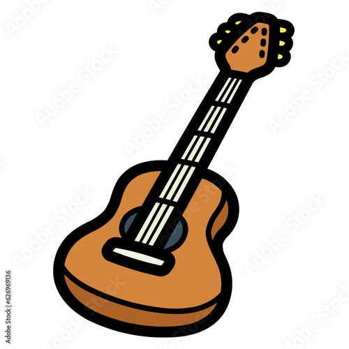 acoustic guitar filled outline icon style