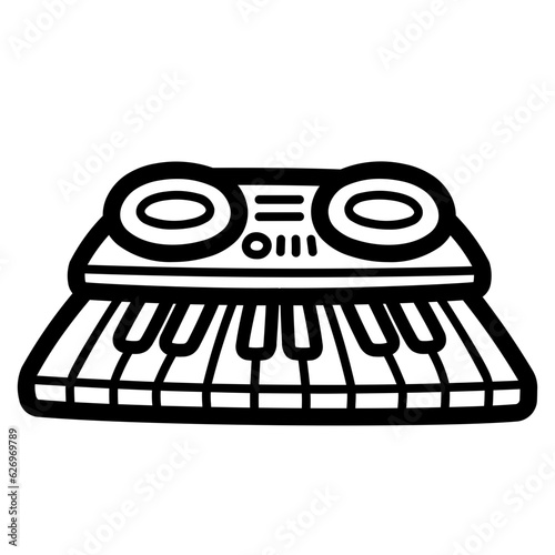electric keyboard line icon style
