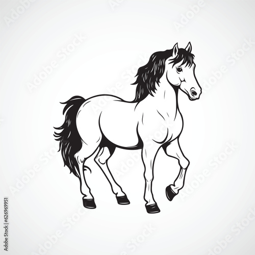 vector black horse logo template 