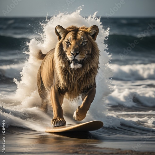 Lion in the sea