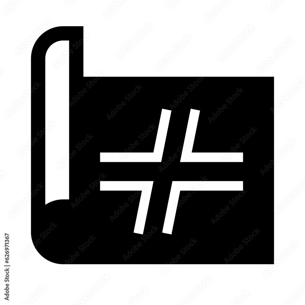 地図、道路地図を表す塗りつぶしスタイルのアイコン 地図、道路地図を表す塗りつぶしスタイルのアイコン