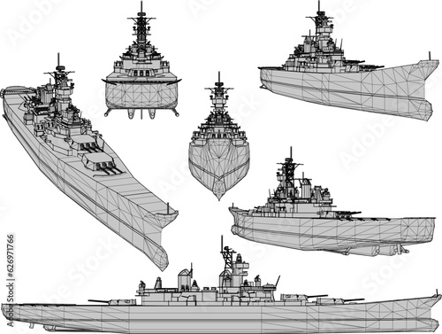 Vector sketch illustration of war carrier in sea full of weapons for battle
