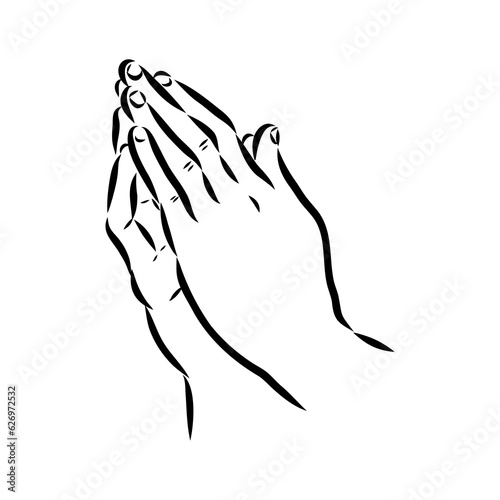hands folded in a prayer to god hands in prayer, vector